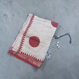 Beige Stripes Bagru Maheshwari