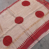 Beige Stripes Bagru Maheshwari