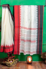 Handloom Cotton Saree with Temple Border - SareeShaastra Handloom saree