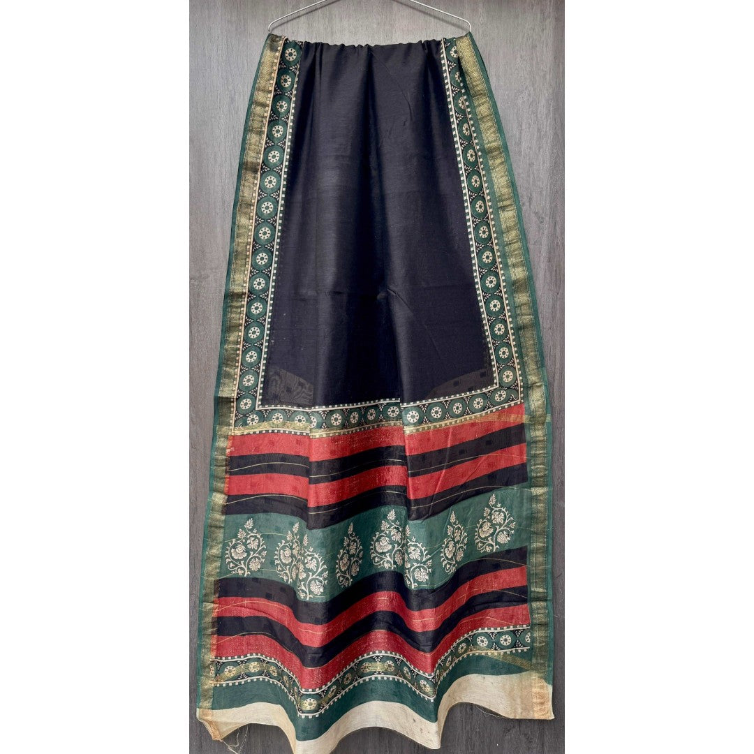 Black Minimalistic Bagru Maheshwari