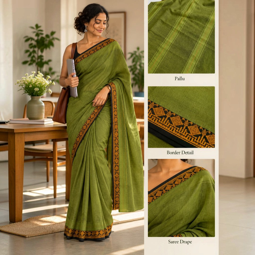 Olive Muse Pure Handloom Saree