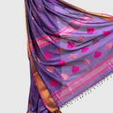 Violet Mercerized Cotton Saree