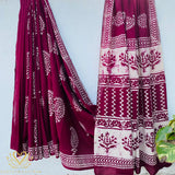 Aam Butti  Mul Cotton Saree with Jaipur Hand Block Prints