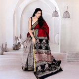 Heritage Hues Maheshwari Silk Block Print Saree