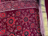 Maroon Ajrakh Bagru Maheshwari