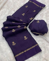 Viscose Khadi Small Zari Butti Saree