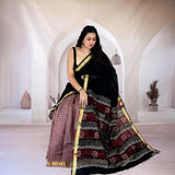 Black & Red Dual Design Bagru Maheshwari