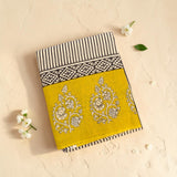Mustard Paisley — Screen Printed Mul Cotton Saree