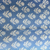 Denim Blue Hand Block Printed Mul Cotton Saree