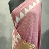 Dusty Rose Ajrakh Modal Silk Saree –