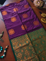 Zari Floral Motif Semi Silk Saree - view 4
